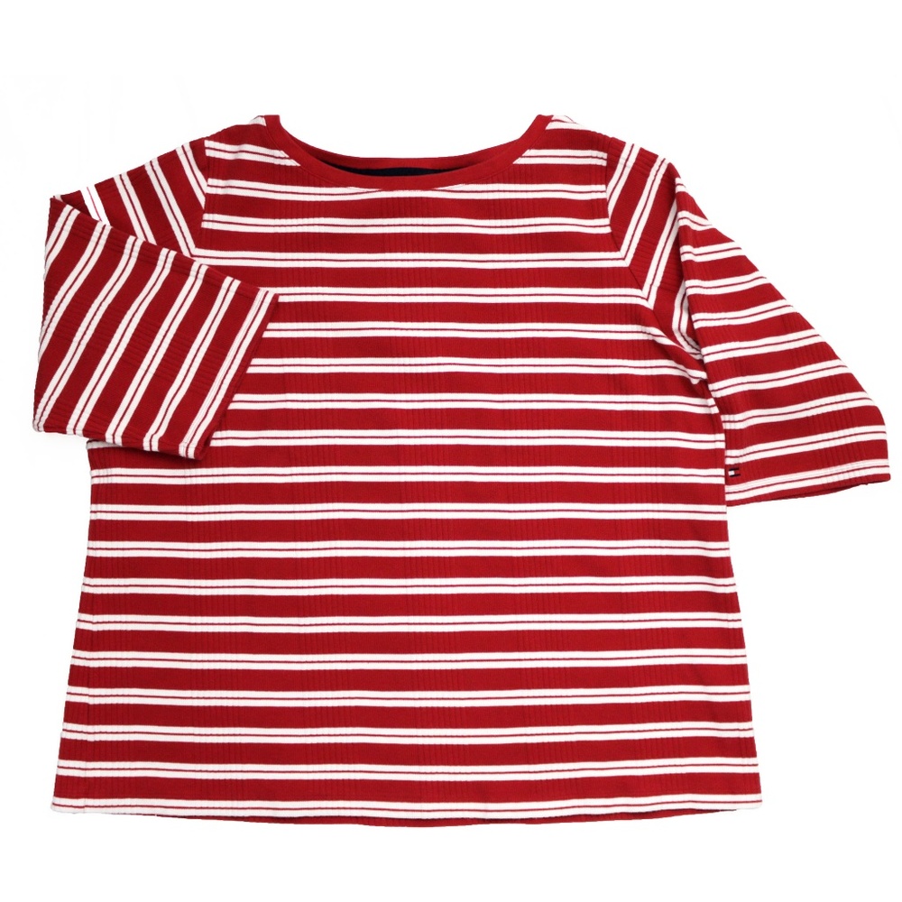 TOMMY HILFIGER 3/4 Sleeve Striped Tee